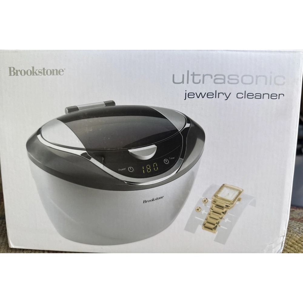 NEW Brookstone Ultrasonic Jewelry Cleaner Digital Timer 572545 Unused